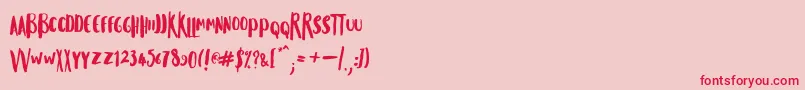 Musiques Font – Red Fonts on Pink Background