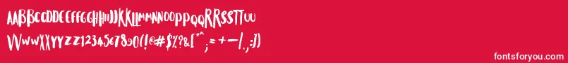 Musiques Font – White Fonts on Red Background