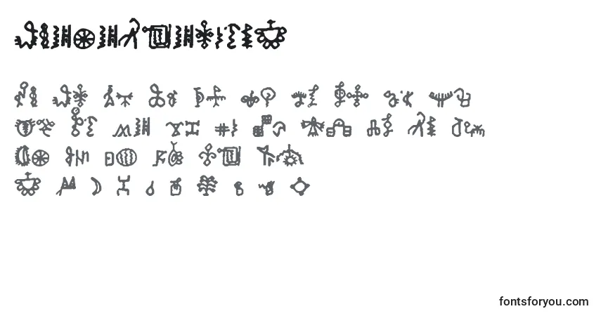 Czcionka BamumSymbols1 – alfabet, cyfry, specjalne znaki