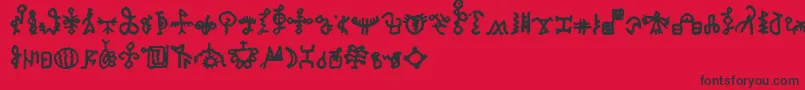 フォントBamumSymbols1 – 赤い背景に黒い文字