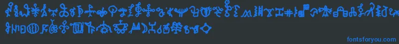 Шрифт BamumSymbols1 – синие шрифты на чёрном фоне