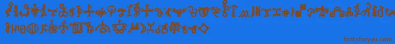 BamumSymbols1-fontti – ruskeat fontit sinisellä taustalla