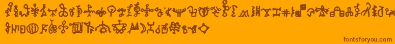 fuente BamumSymbols1 – Fuentes Marrones Sobre Fondo Naranja