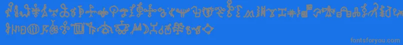 BamumSymbols1-Schriftart – Graue Schriften auf blauem Hintergrund