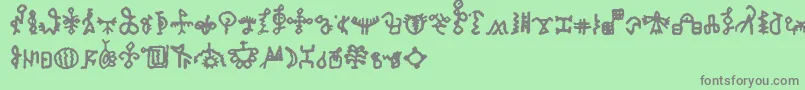 フォントBamumSymbols1 – 緑の背景に灰色の文字