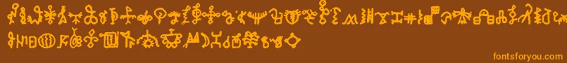 Шрифт BamumSymbols1 – оранжевые шрифты на коричневом фоне