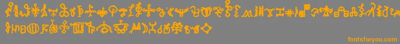 BamumSymbols1 Font – Orange Fonts on Gray Background