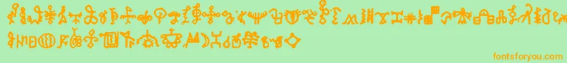 BamumSymbols1 Font – Orange Fonts on Green Background