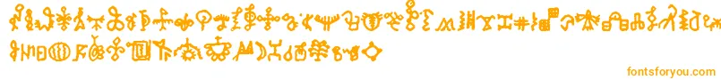 Czcionka BamumSymbols1 – pomarańczowe czcionki na białym tle