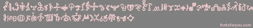 BamumSymbols1 Font – Pink Fonts on Gray Background