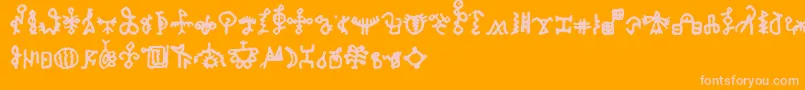 BamumSymbols1 Font – Pink Fonts on Orange Background