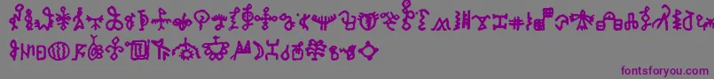 BamumSymbols1-fontti – violetit fontit harmaalla taustalla