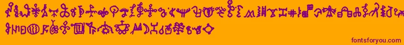 BamumSymbols1 Font – Purple Fonts on Orange Background