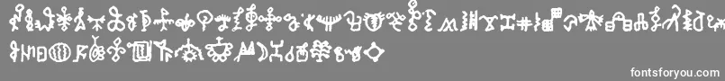 Czcionka BamumSymbols1 – białe czcionki na szarym tle