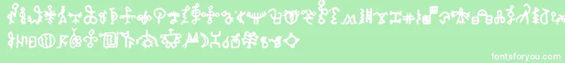 フォントBamumSymbols1 – 緑の背景に白い文字