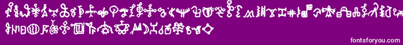 Fonte BamumSymbols1 – fontes brancas em um fundo violeta