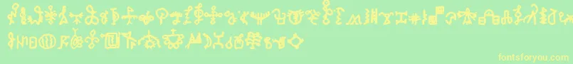 BamumSymbols1 Font – Yellow Fonts on Green Background