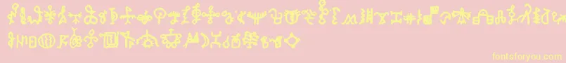 fuente BamumSymbols1 – Fuentes Amarillas Sobre Fondo Rosa