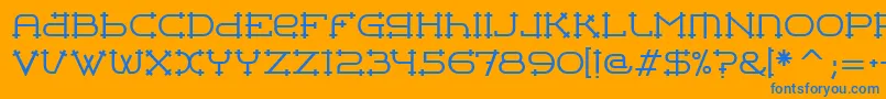 BelteritcTt Font – Blue Fonts on Orange Background