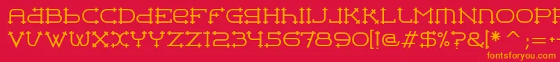 フォントBelteritcTt – 赤い背景にオレンジの文字