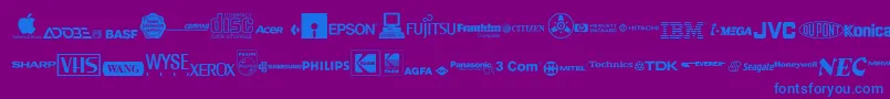 fuente ElectronicsRegular – Fuentes Azules Sobre Fondo Morado