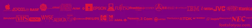 ElectronicsRegular-fontti – punaiset fontit violetilla taustalla