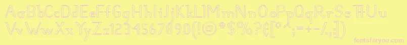 HunterHollow Font – Pink Fonts on Yellow Background