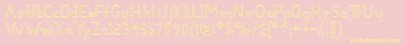 HunterHollow Font – Yellow Fonts on Pink Background