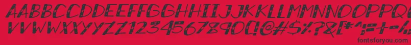 SnowySparklesItalic Font – Black Fonts on Red Background
