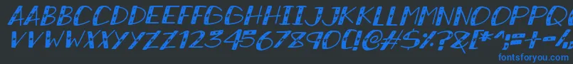 SnowySparklesItalic Font – Blue Fonts on Black Background