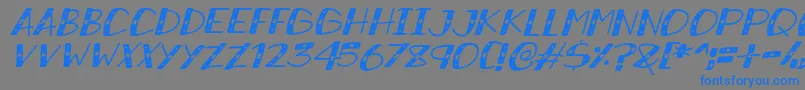 SnowySparklesItalic-Schriftart – Blaue Schriften auf grauem Hintergrund