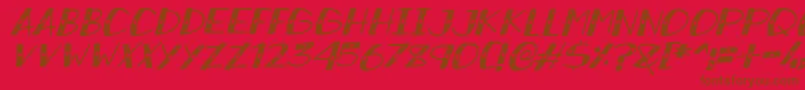 SnowySparklesItalic Font – Brown Fonts on Red Background