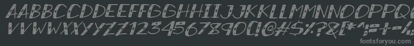 フォントSnowySparklesItalic – 黒い背景に灰色の文字