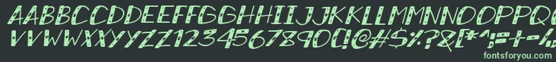 SnowySparklesItalic Font – Green Fonts on Black Background