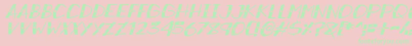 SnowySparklesItalic-Schriftart – Grüne Schriften auf rosa Hintergrund