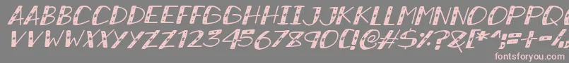 SnowySparklesItalic Font – Pink Fonts on Gray Background