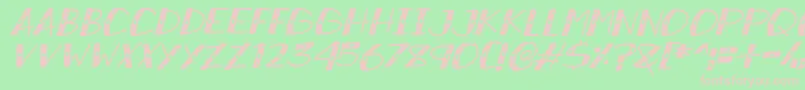 SnowySparklesItalic-Schriftart – Rosa Schriften auf grünem Hintergrund