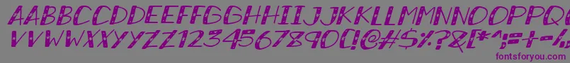 SnowySparklesItalic Font – Purple Fonts on Gray Background