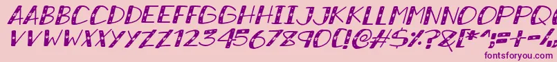 SnowySparklesItalic Font – Purple Fonts on Pink Background