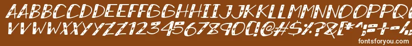 SnowySparklesItalic Font – White Fonts on Brown Background