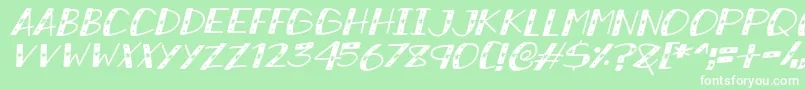 SnowySparklesItalic Font – White Fonts on Green Background