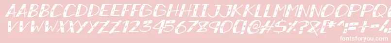 SnowySparklesItalic Font – White Fonts on Pink Background