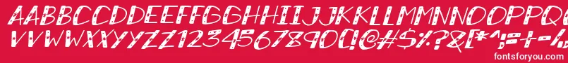 SnowySparklesItalic Font – White Fonts on Red Background