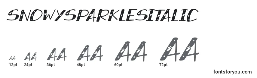 Размеры шрифта SnowySparklesItalic (112187)
