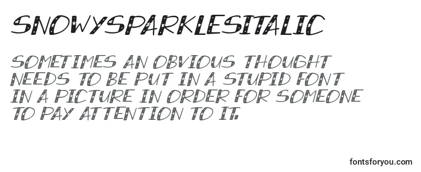 SnowySparklesItalic (112187) フォントのレビュー