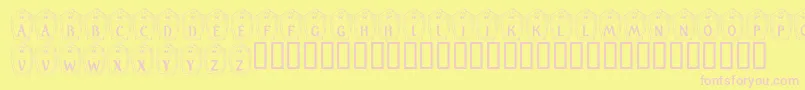 フォントKrMirrorMirror – ピンクのフォント、黄色の背景