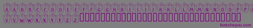 フォントKrMirrorMirror – 紫色のフォント、灰色の背景
