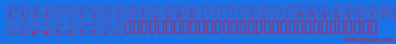 フォントKrMirrorMirror – 赤い文字の青い背景