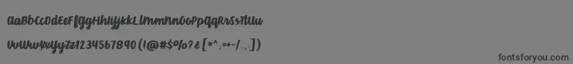VelvetHeart-Schriftart – Schwarze Schriften auf grauem Hintergrund