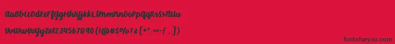 VelvetHeart-Schriftart – Schwarze Schriften auf rotem Hintergrund